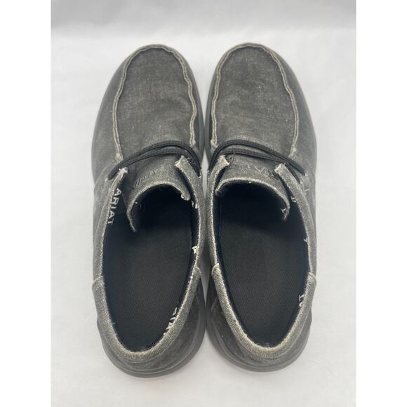 Ariat Hilo Stretch Mens 9.5D Tan Canvas Lace Up Moc Toe Casual Loafer Slip-On - Picture 9 of 10